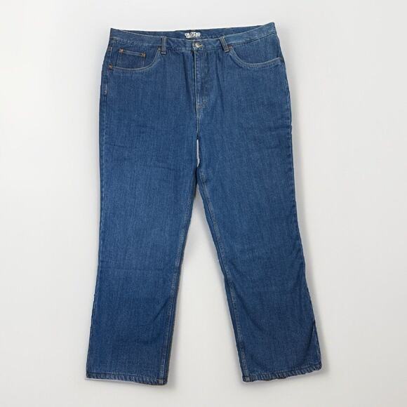 New Guide Gear Fleece Lined Straight Jeans Men's Size 44x30 Dark Blue Denim - Picture 1 of 9